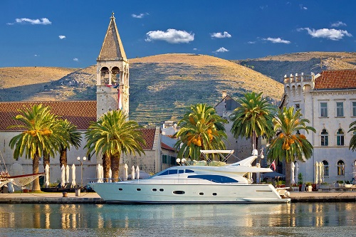 The Town of Trogir yachting waterfront - UNESCO world heritage site in Dalmatia, Croatia
