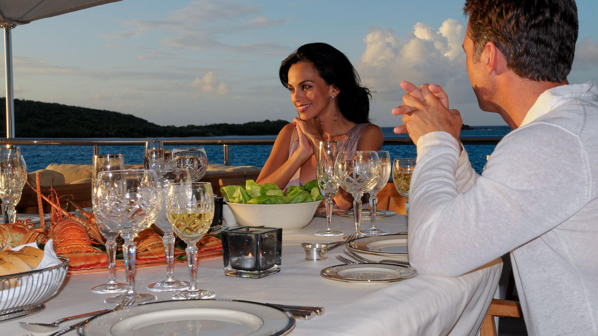 dining at sunset