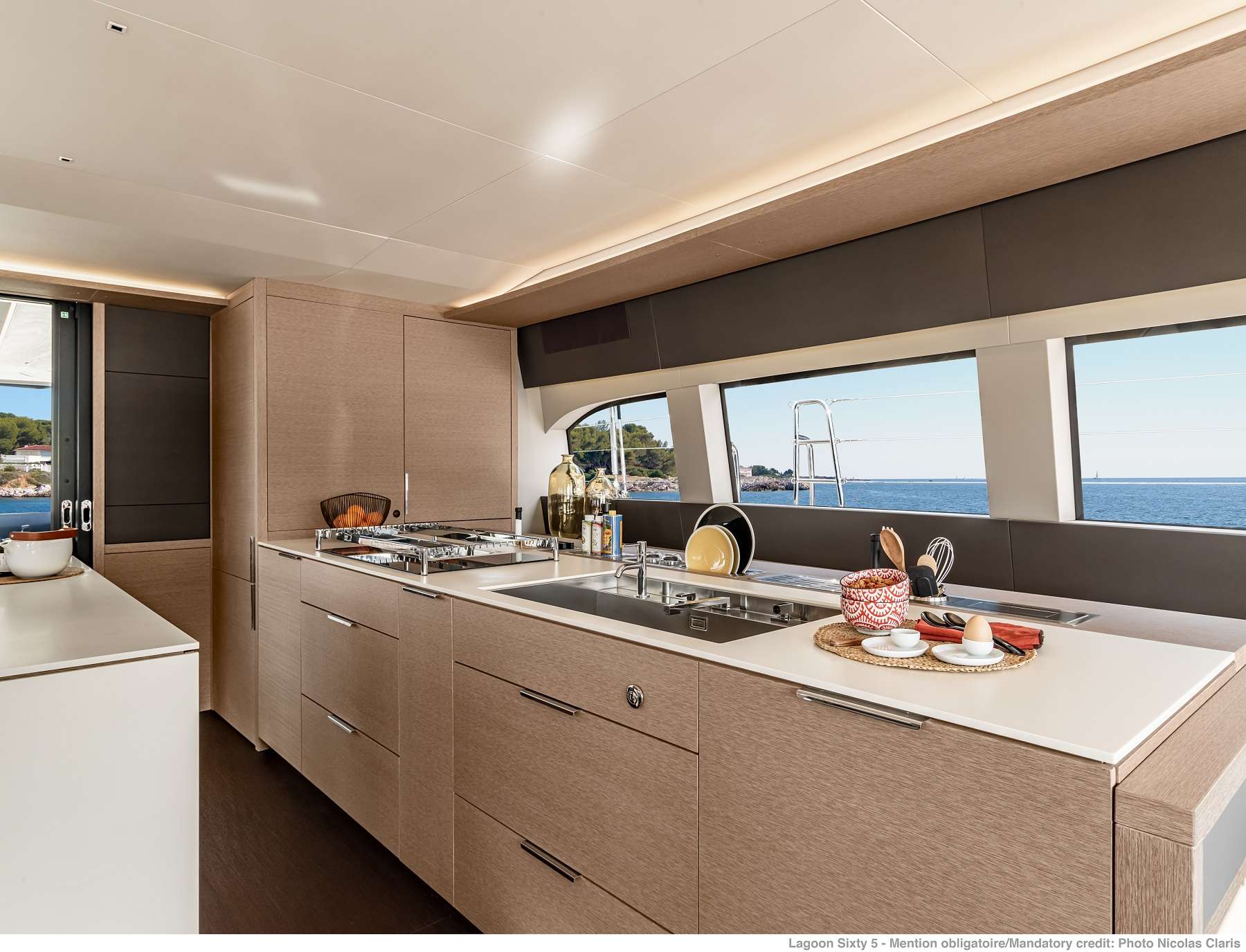 302 Sailing Catamaran AURA Galley in Main Salon.jpg
