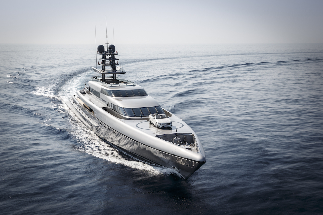77m mega yacht with Mercedes S-Class Convertible.jpg
