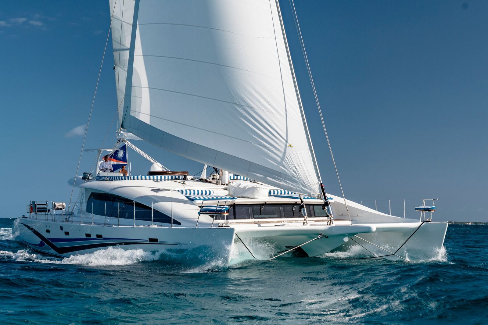 Blue Gryphon catamaran sailing.jpg