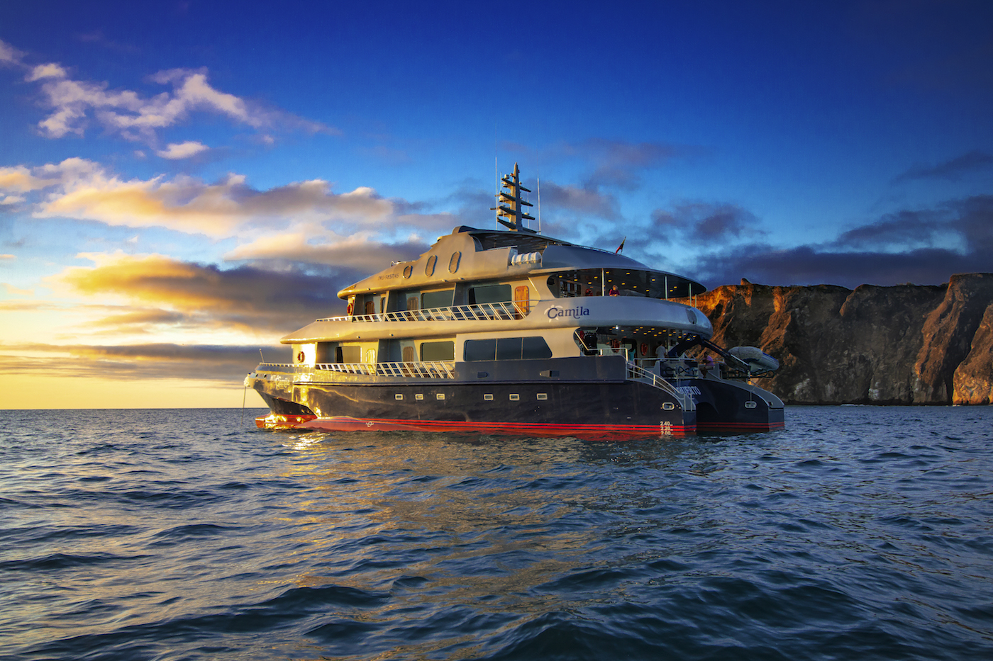 CAMILLA at sunset in the Galapagos.jpg