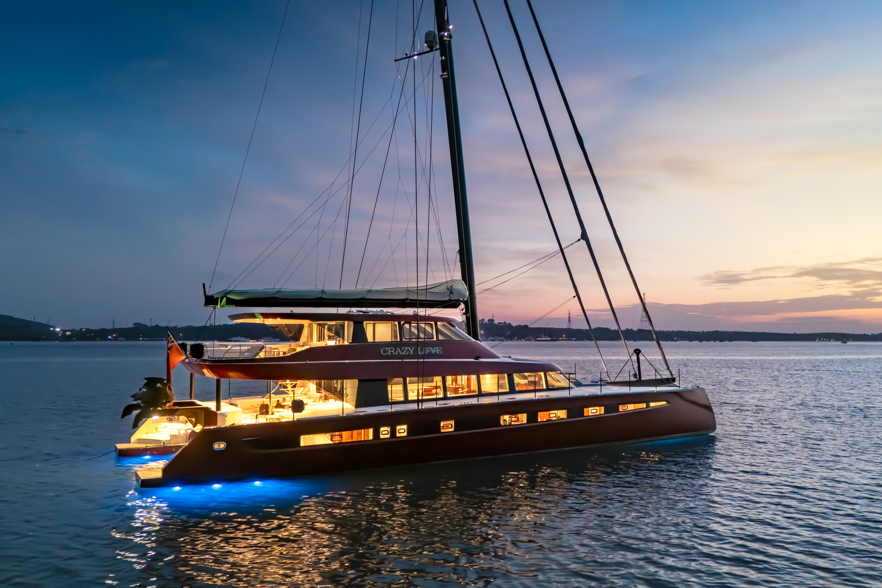 Catamaran CRAZY LOVE at night.jpg
