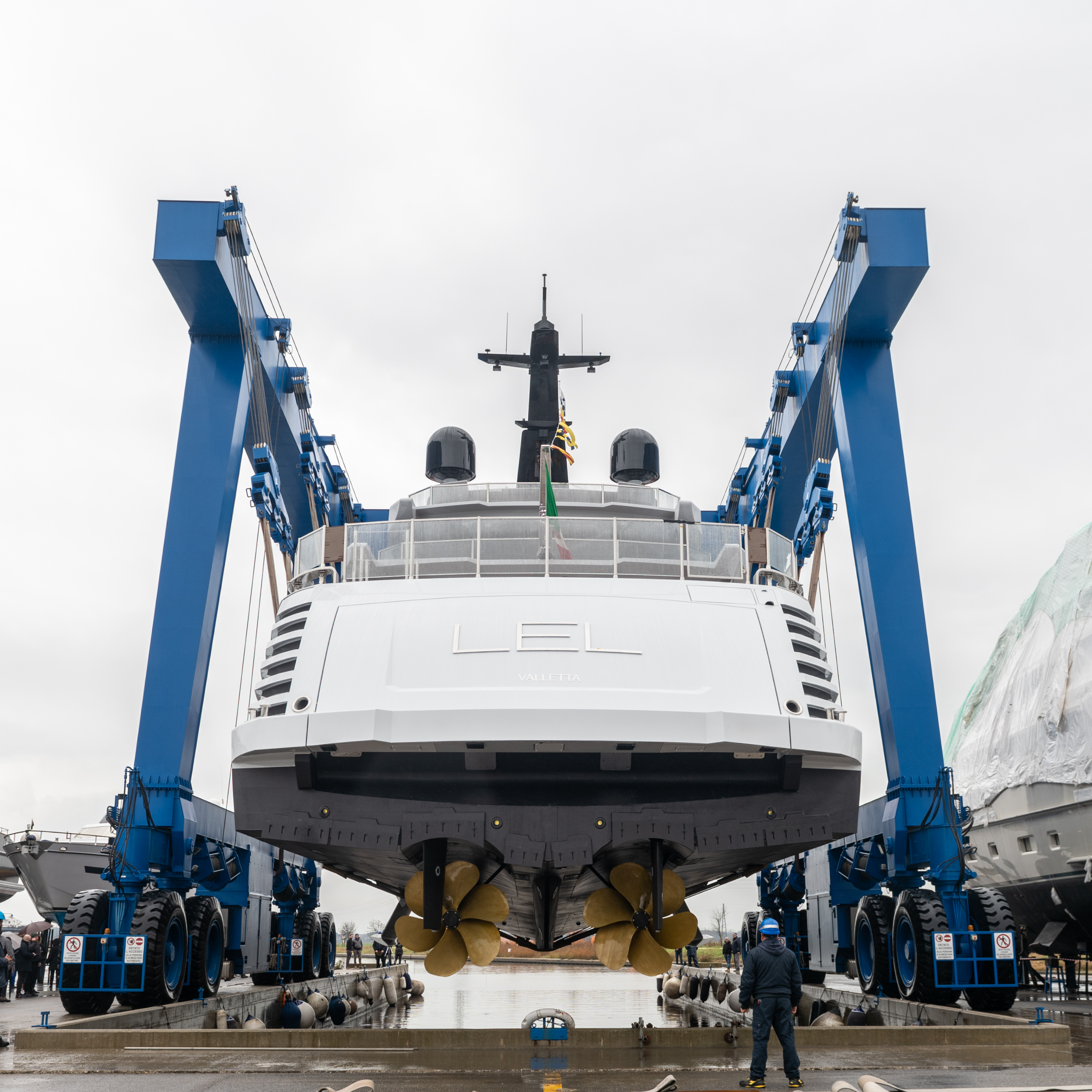 LEL yacht ready to hit water at Rossinavi.jpg