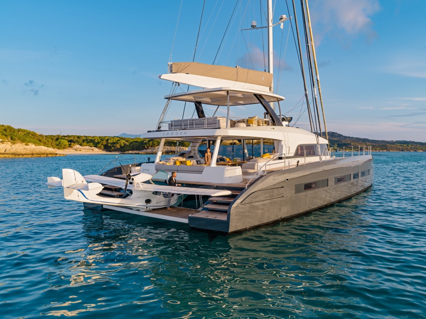 Sailing catamaran JOY by Lagoon - Tender and toys garage.jpg