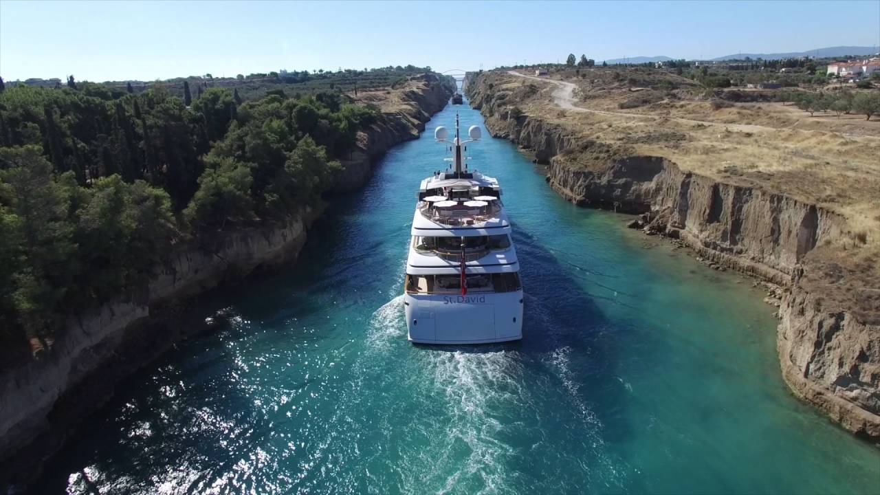 Superyacht St David passing through the Corinth Canal.jpg