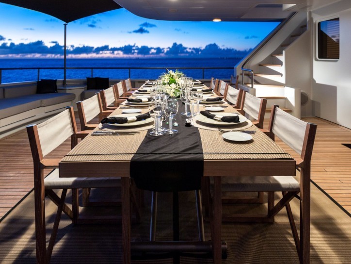 Yacht MARIU - Exterior dining, Caribbean dusk.jpg
