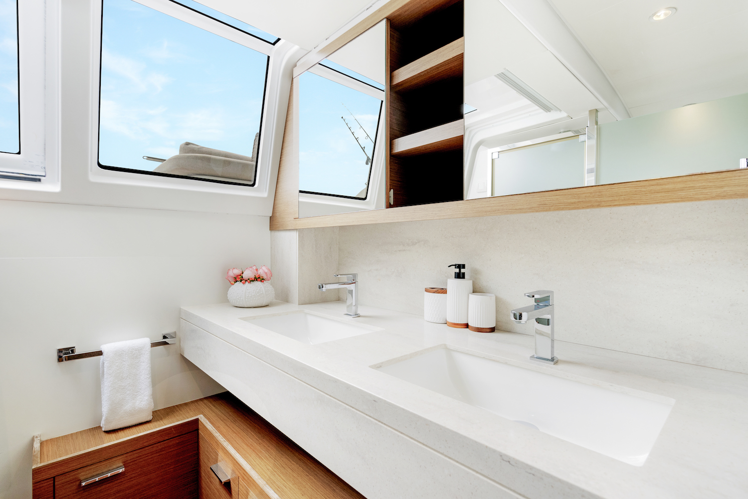 master guest cabin bathroom with two sinks .jpg