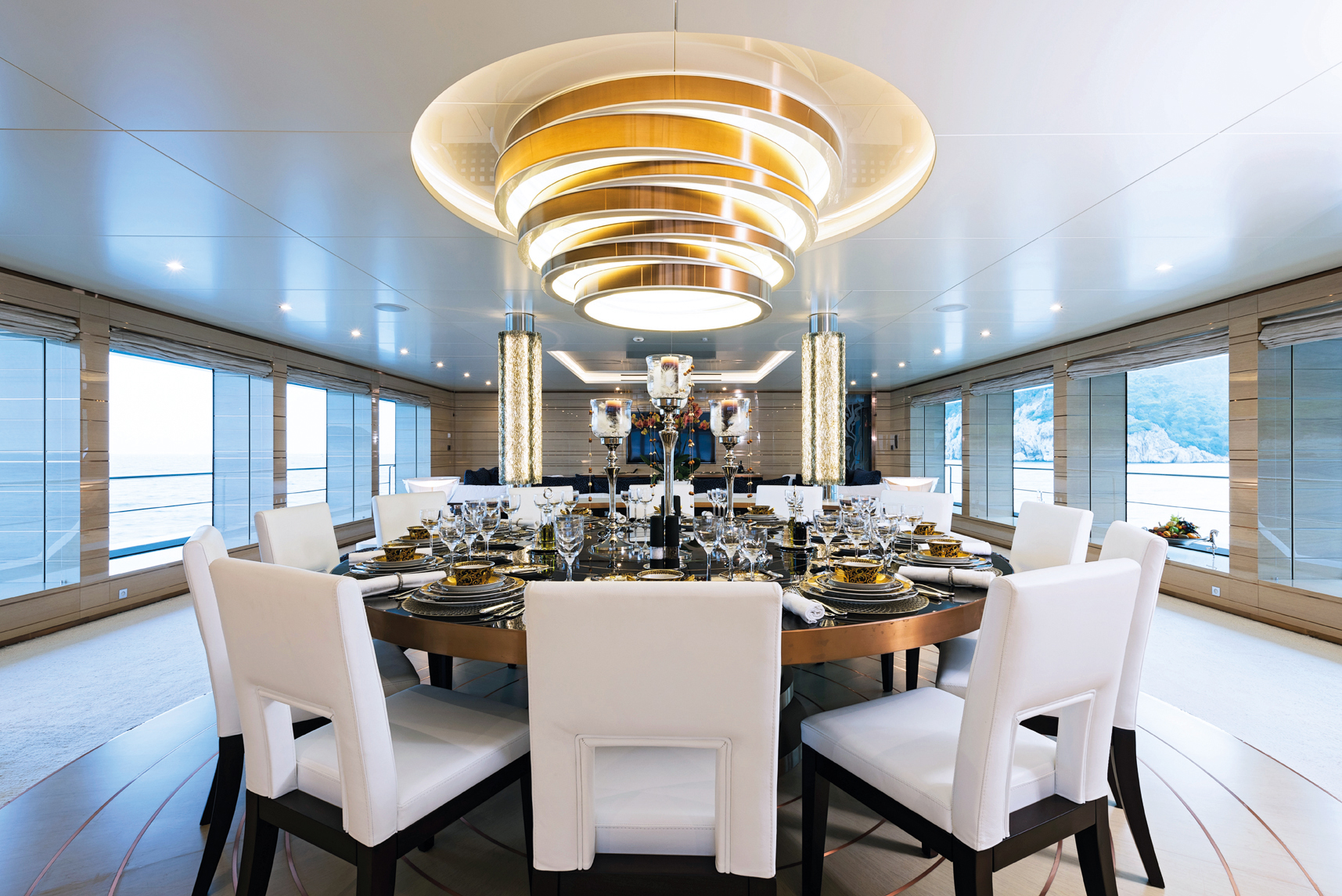 Formal dining area on the main deck inside.jpg