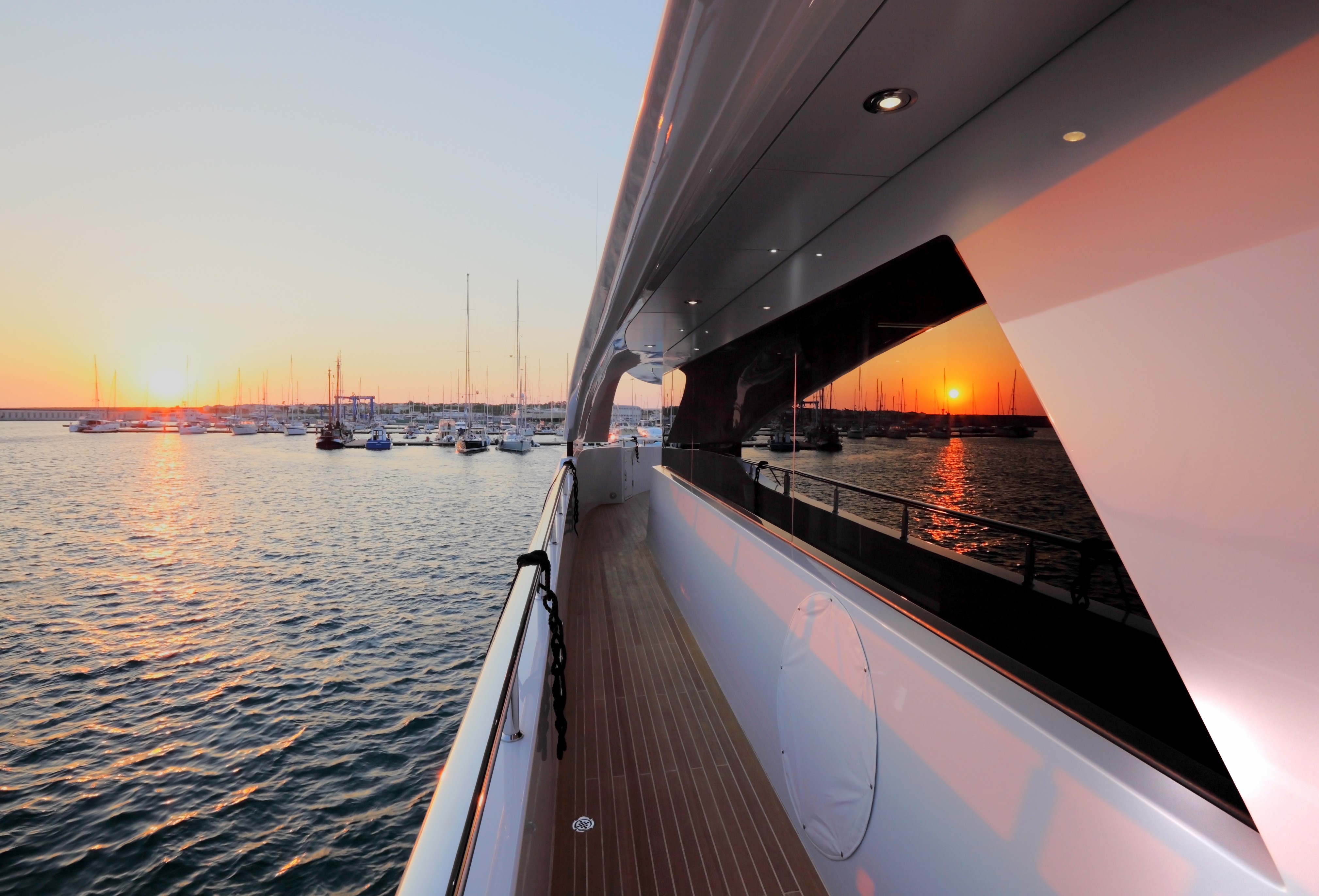 Yacht QUARANTA by Curvelle - Side Deck at Marina.jpg