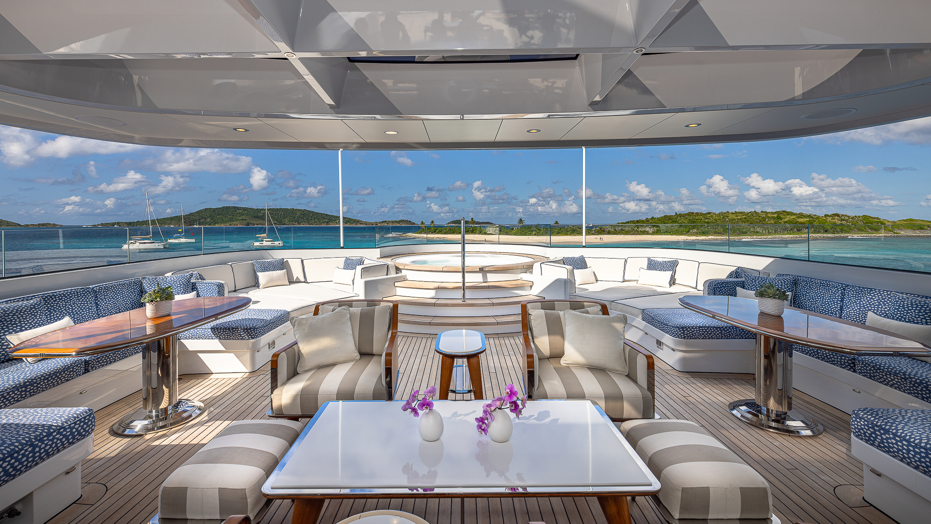 Rock It sun deck - with Jacuzzi looking forward credit Yachting Image.jpg