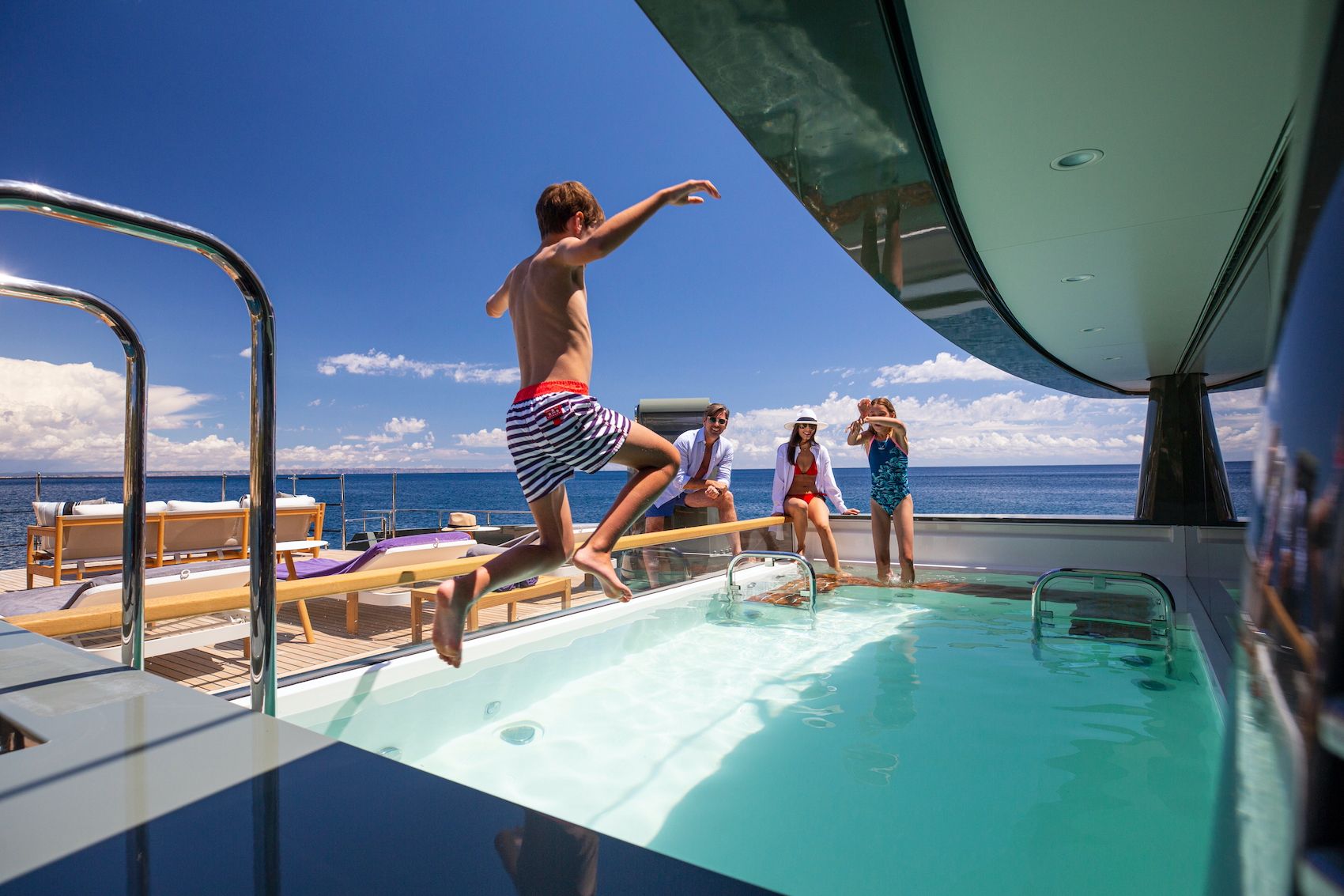 family fun on a yacht - pool © YachtShot.jpg