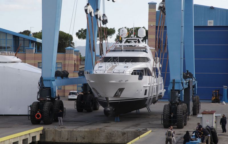 Benetti Delfino 93 superyacht Zehava at launch.jpg