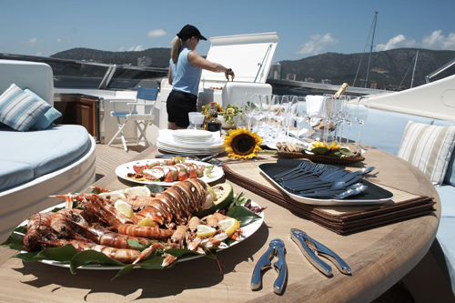 Champagne O Clock -  Al fresco Dining on Flybridge.jpg