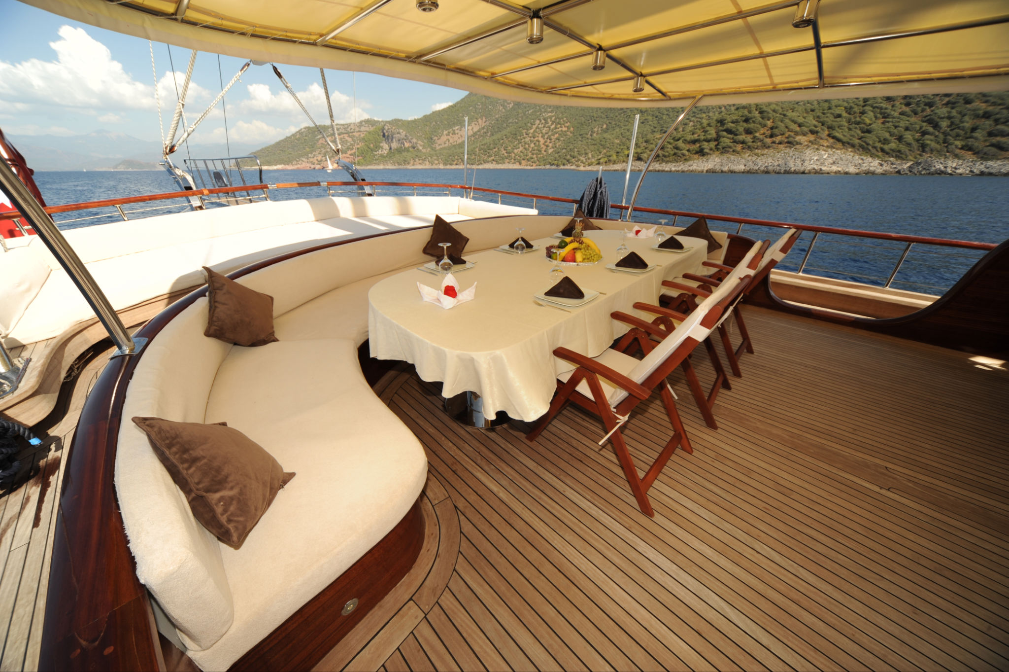 Gulet DEAR LILA - Aft Deck and Al Fresco Dining table.JPG