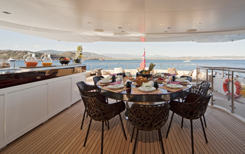 Luxury Charter Yacht MANIFIQ Upper aft deck dining.jpg