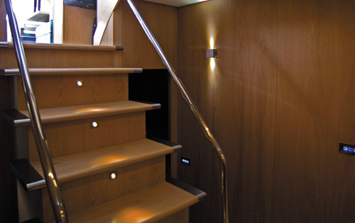 Motor yacht K BLU -  Stairs to accommodation.jpg