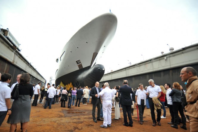 Superyacht Serene at Fincantieri shipyard during her launch.jpg
