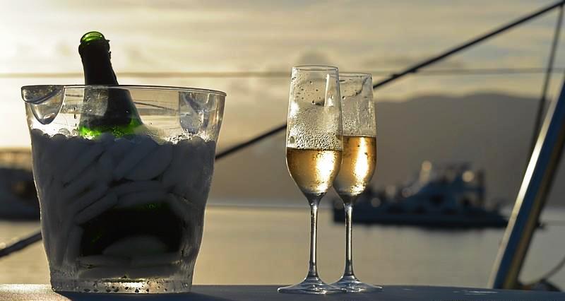 THE CAT AND THE FIDDLE - Champagne on deck.jpg