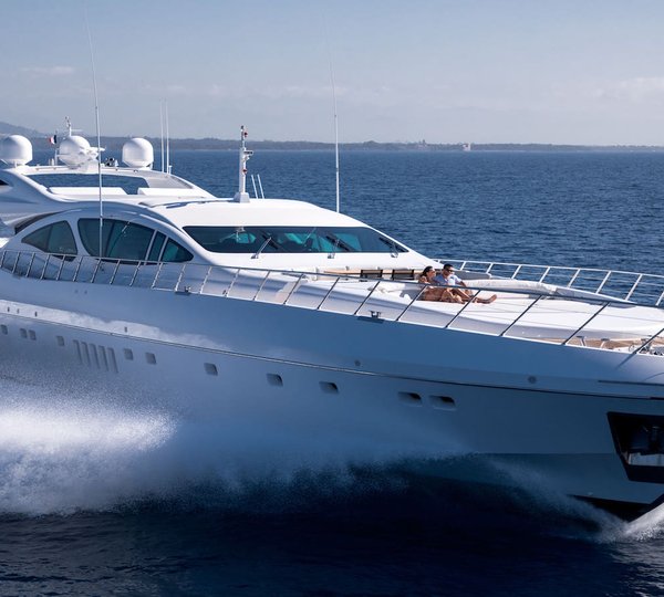 Sporty and timeless Mangusta 94 Yacht now available in the USA