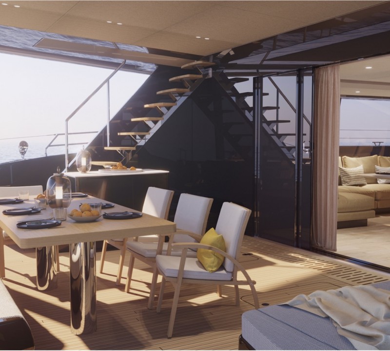 Motor Yacht THE IDLER Aft Deck