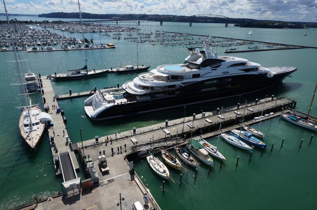 134 m super yacht SERENE docked in Auckland’s Silo Marina