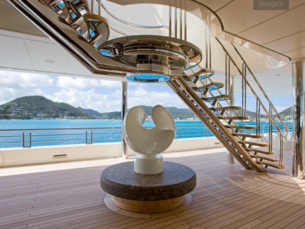 Deck Stairway Aboard Yacht ECLIPSE