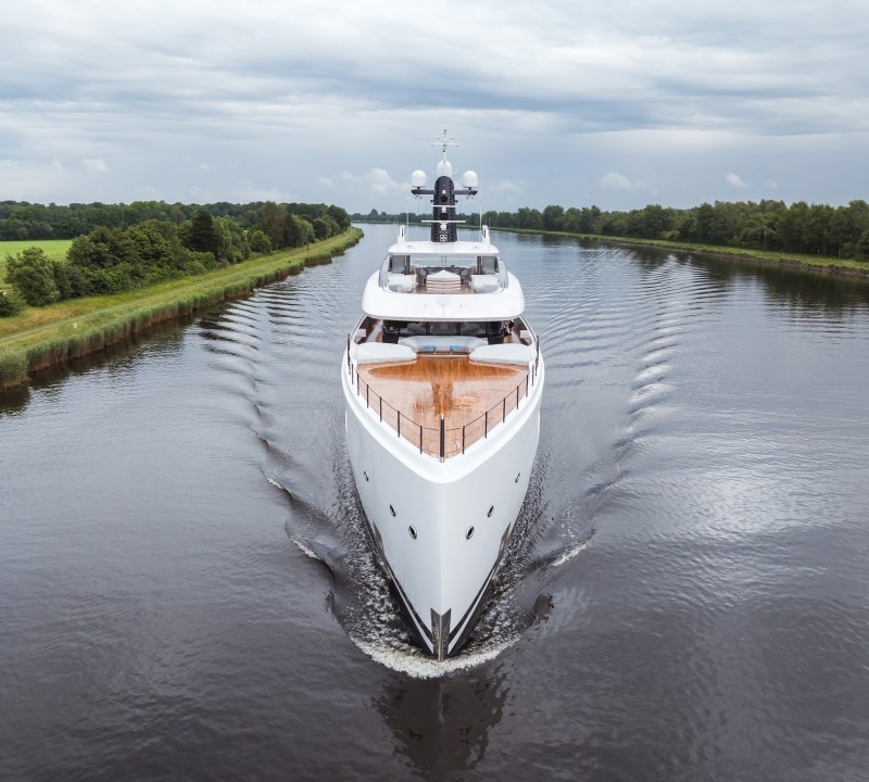 Bow View Of Superyacht HAVEN