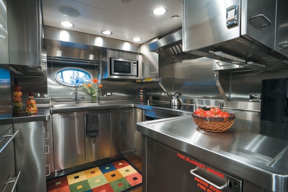 Ship's Galley On Board Yacht ESCAPE II