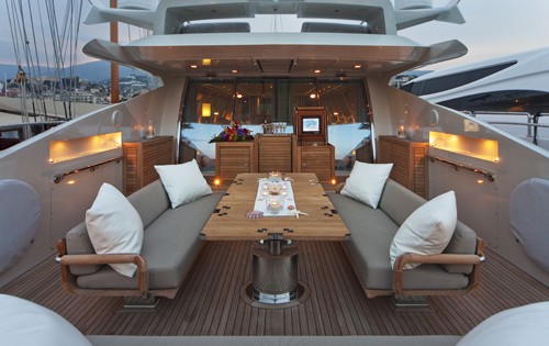 Aft Deck On Board Yacht ESCAPE II