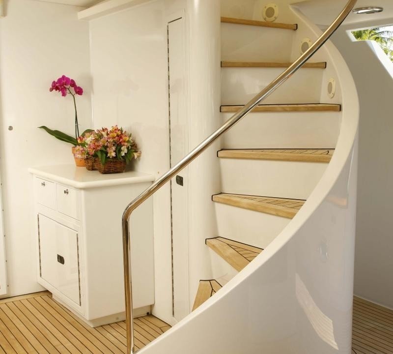 Aft Deck Stairway Aboard Yacht OCEAN CLUB