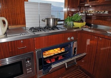 Ship's Galley On Board Yacht OFELIA