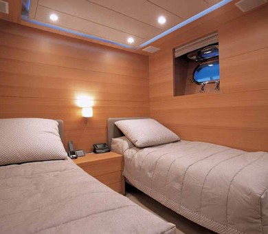 Twin Bed Stateroom On Board Yacht SHELEILA