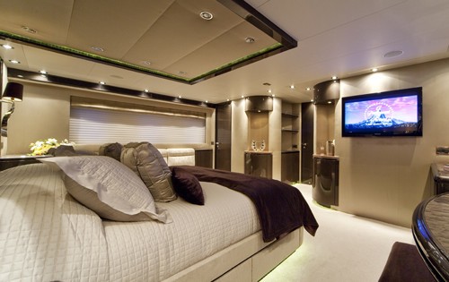 Screening: Yacht STREGA's Main Master Cabin Pictured