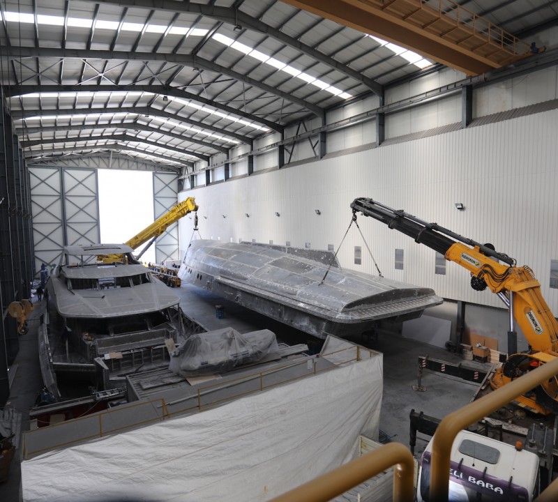 36m Shadow Yacht By Alia Yachts To Project PHI Superyacht By Royal Huisman Hull Turning