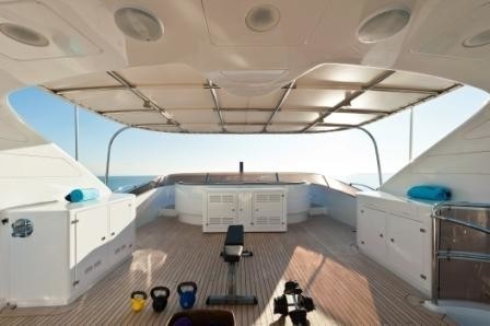 Gymnasium Upon Sun Deck Aboard Yacht AFRICAN QUEEN