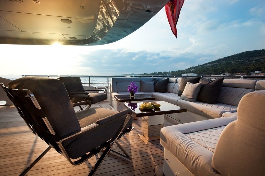 Night Time: Yacht AURELIA's Aft Deck Captured