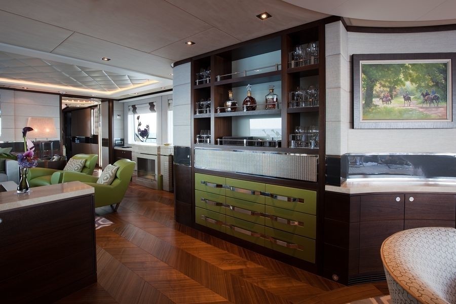 Saloon Drinks Bar Aboard Yacht AURELIA