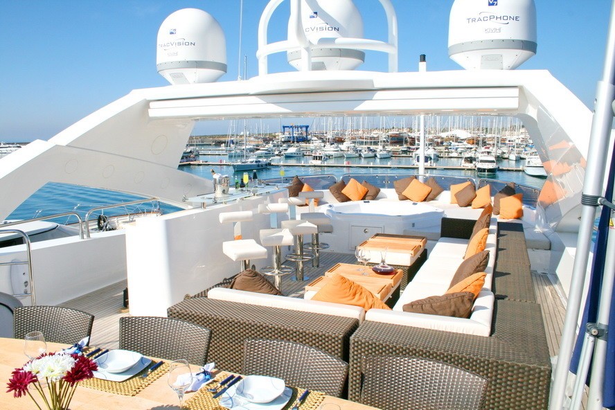 Fly-bridge Aboard Yacht BARRACUDA RED SEA