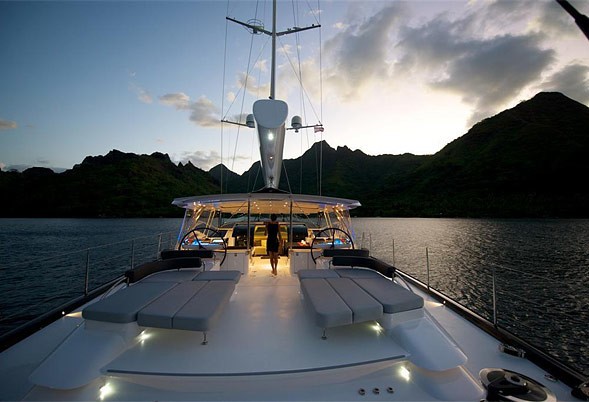 Evening: Yacht BLISS's Deck Captured