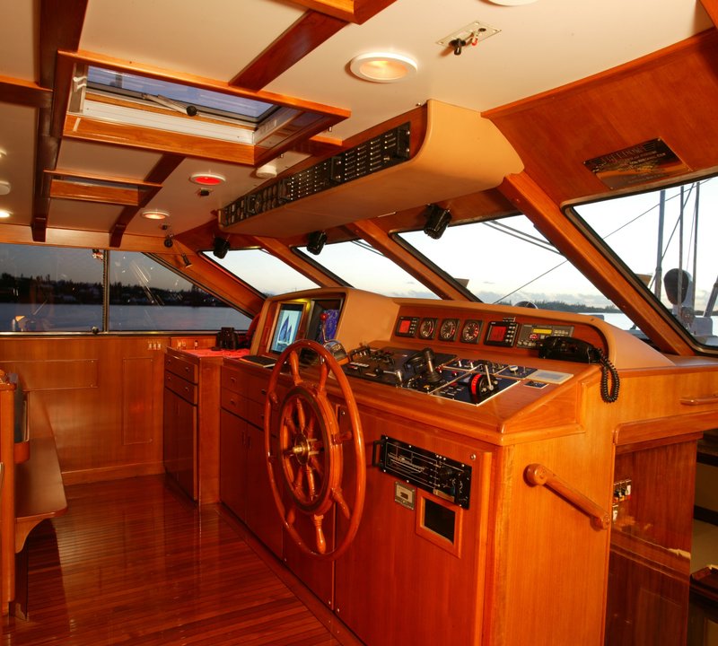 Wheel House On Board Yacht FREEDOM