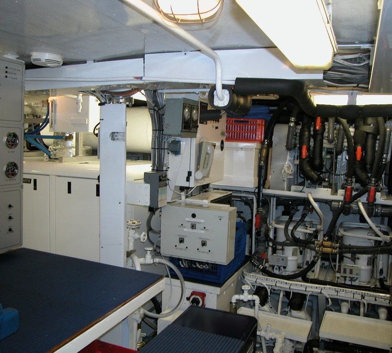 Engine Area Aboard Yacht FREEDOM