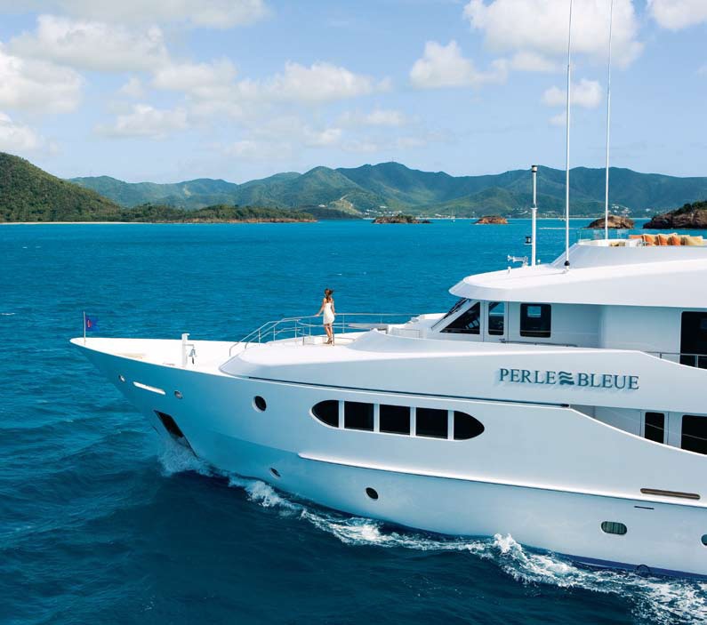 Ship's Bow On Yacht PERLE BLEUE