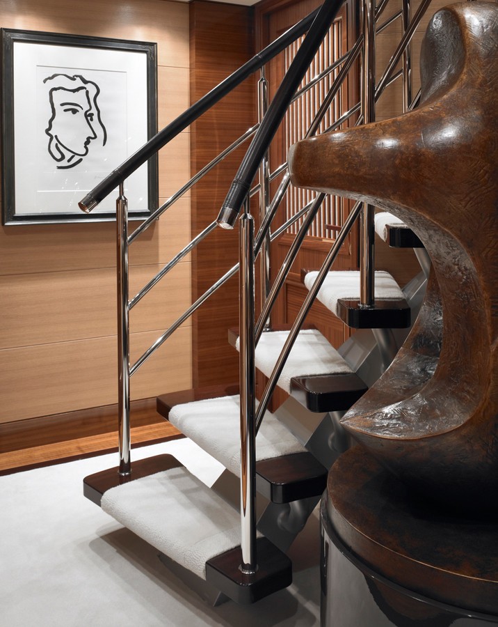 Stairway Aboard Yacht KATHLEEN ANNE