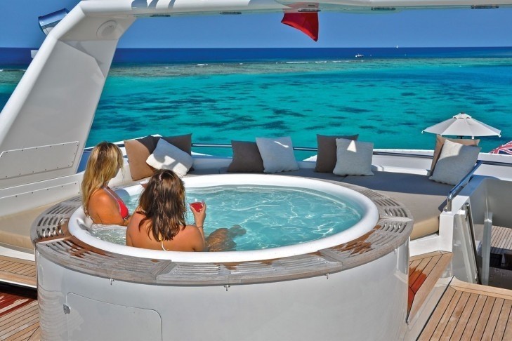 Sunshine Deck Jacuzzi Pool On Yacht LIONSHARE