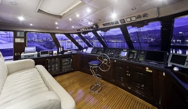 Pilot House Aboard Yacht SUPERFUN