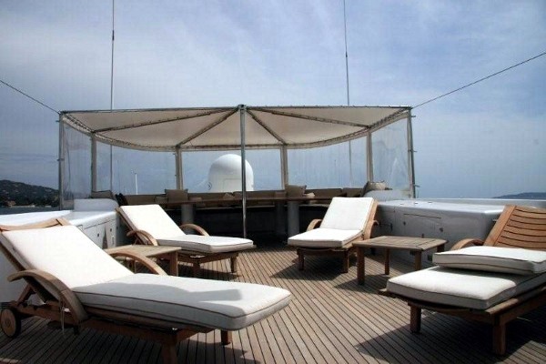 Sun Deck Lounging On Board Yacht SUPERFUN
