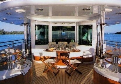 External Eating/dining Aboard Yacht AQUALIBRIUM