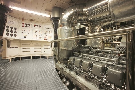 Engine Area On Board Yacht BLUE BREEZE