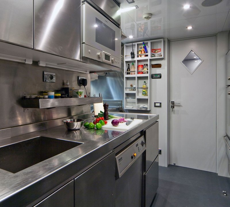 Ship's Galley Aboard Yacht MANIFIQ